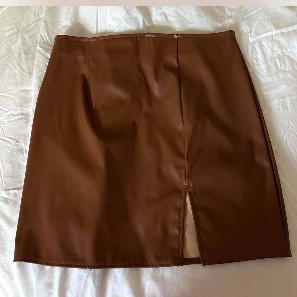 Rue21 Chic Brown Faux Leather Pencil Skirt